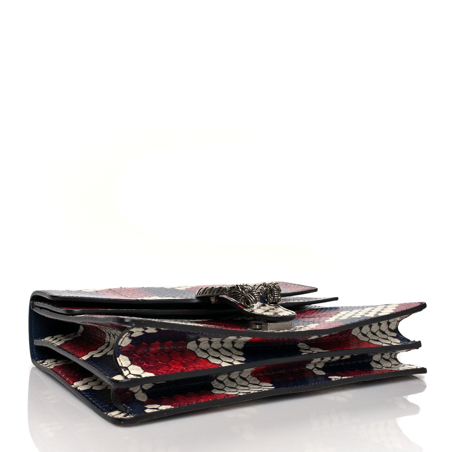 Gucci Python Cubic Medium Dionysus Shoulder Bag Red White Blue 3 of 11