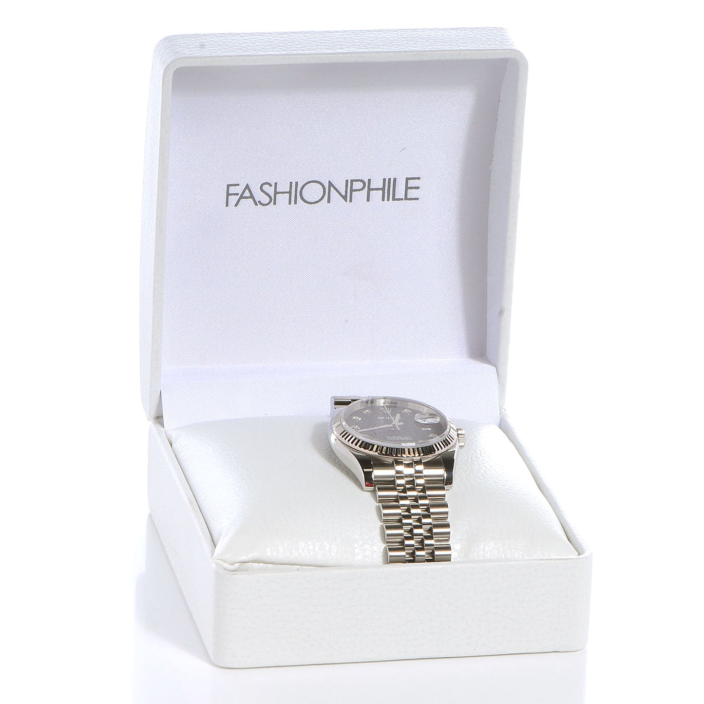 Stainless Steel 18K White Gold Diamond 36mm Oyster Perpetual Datejust Watch Black Jubilee 116234