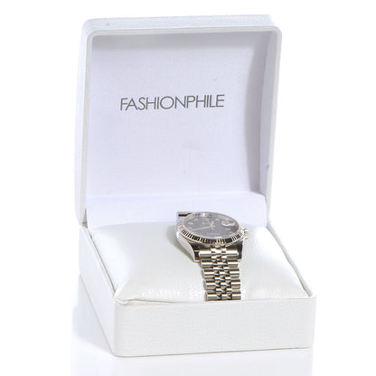 Rolex Stainless Steel 18K White Gold Diamond 36mm Oyster Perpetual Datejust Watch Black Jubilee 116234 7 of 8