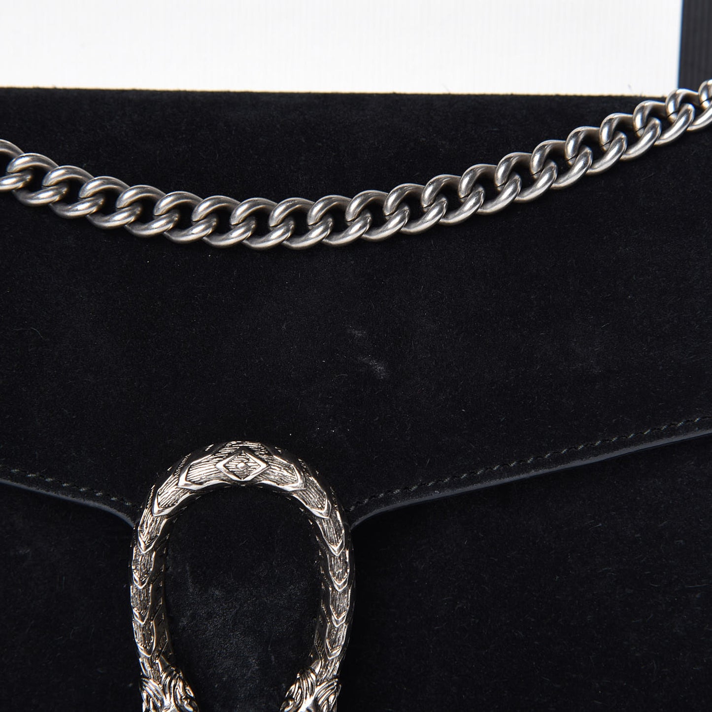Suede Mini Dionysus Chain Wallet Black