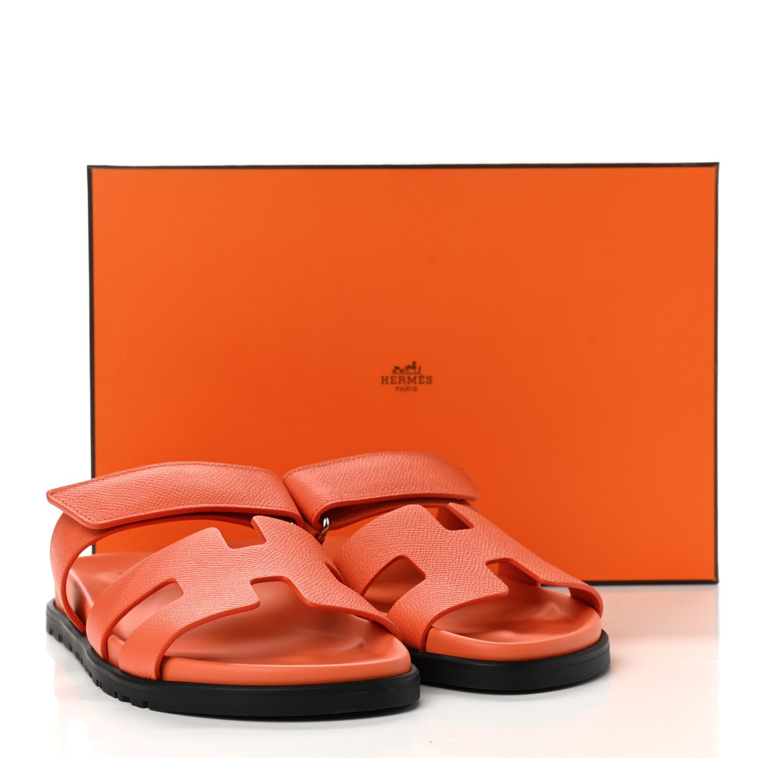 Hermes Epsom Womens Chypre Sandals 38 Rose Sorbet 9 of 9