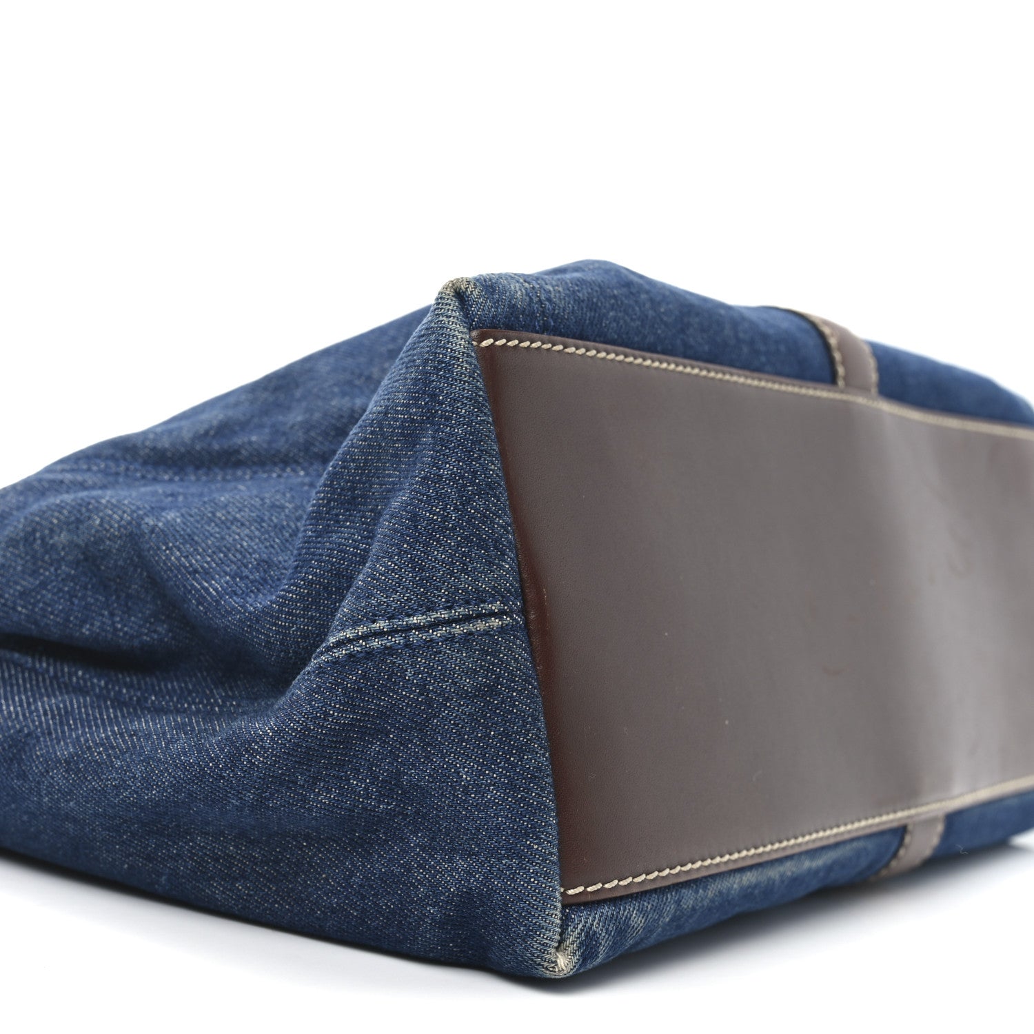 Chanel Denim CC Tote Bag Blue Brown 9 of 11