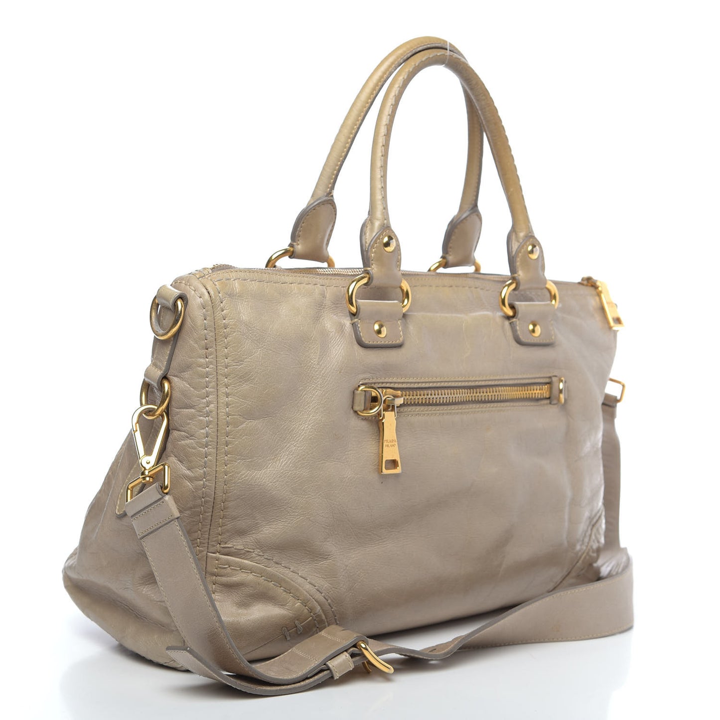 Vitello Shine Antik Satchel Cammeo