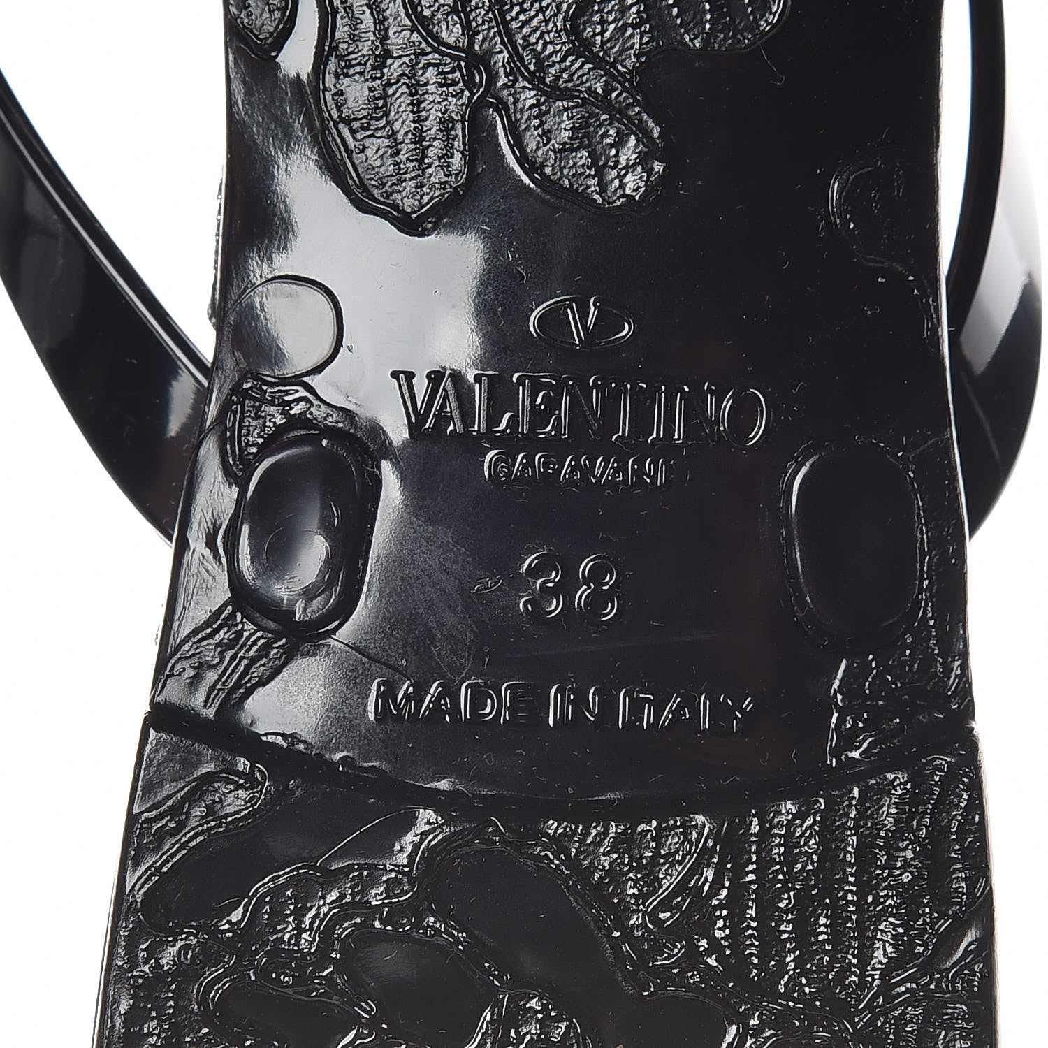 Valentino Garavani PVC Jelly Rockstud Bow Thong Sandals 38 Black 6 of 8