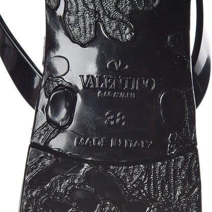 Valentino Garavani PVC Jelly Rockstud Bow Thong Sandals 38 Black 6 of 8