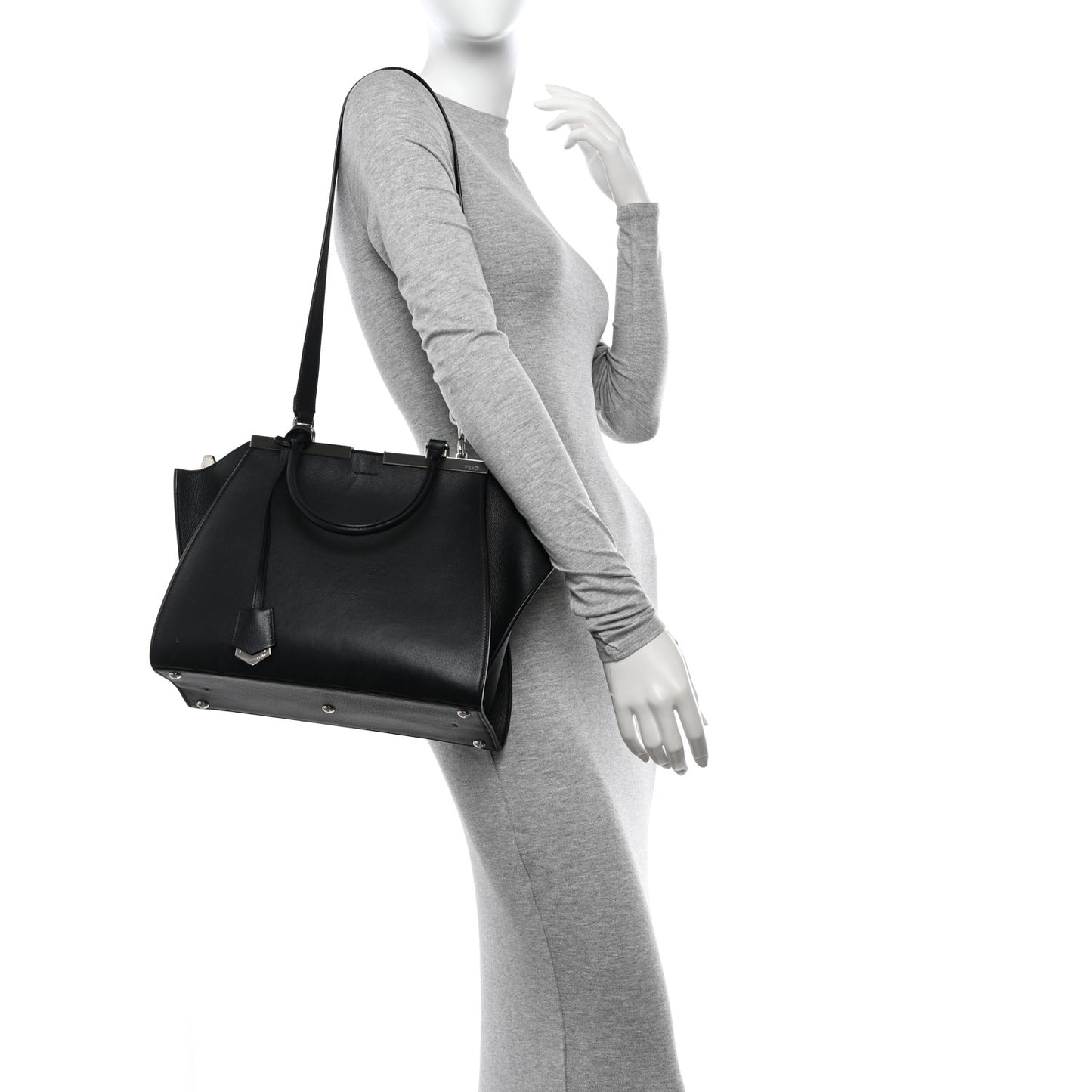 Vitello Dolce Shiny Nappa Petite 3Jours Tote Black
