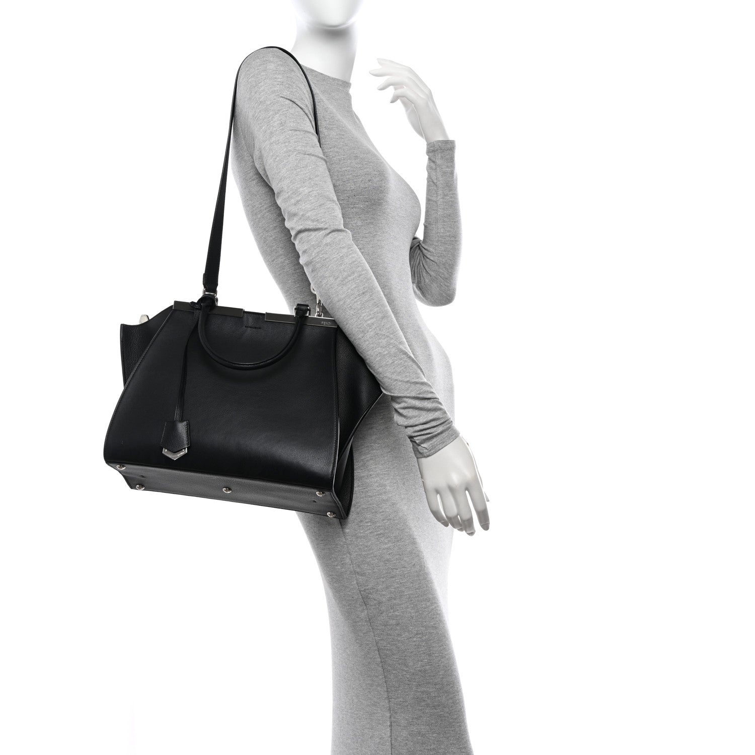 Fendi Vitello Dolce Shiny Nappa Petite 3Jours Tote Black 2 of 18
