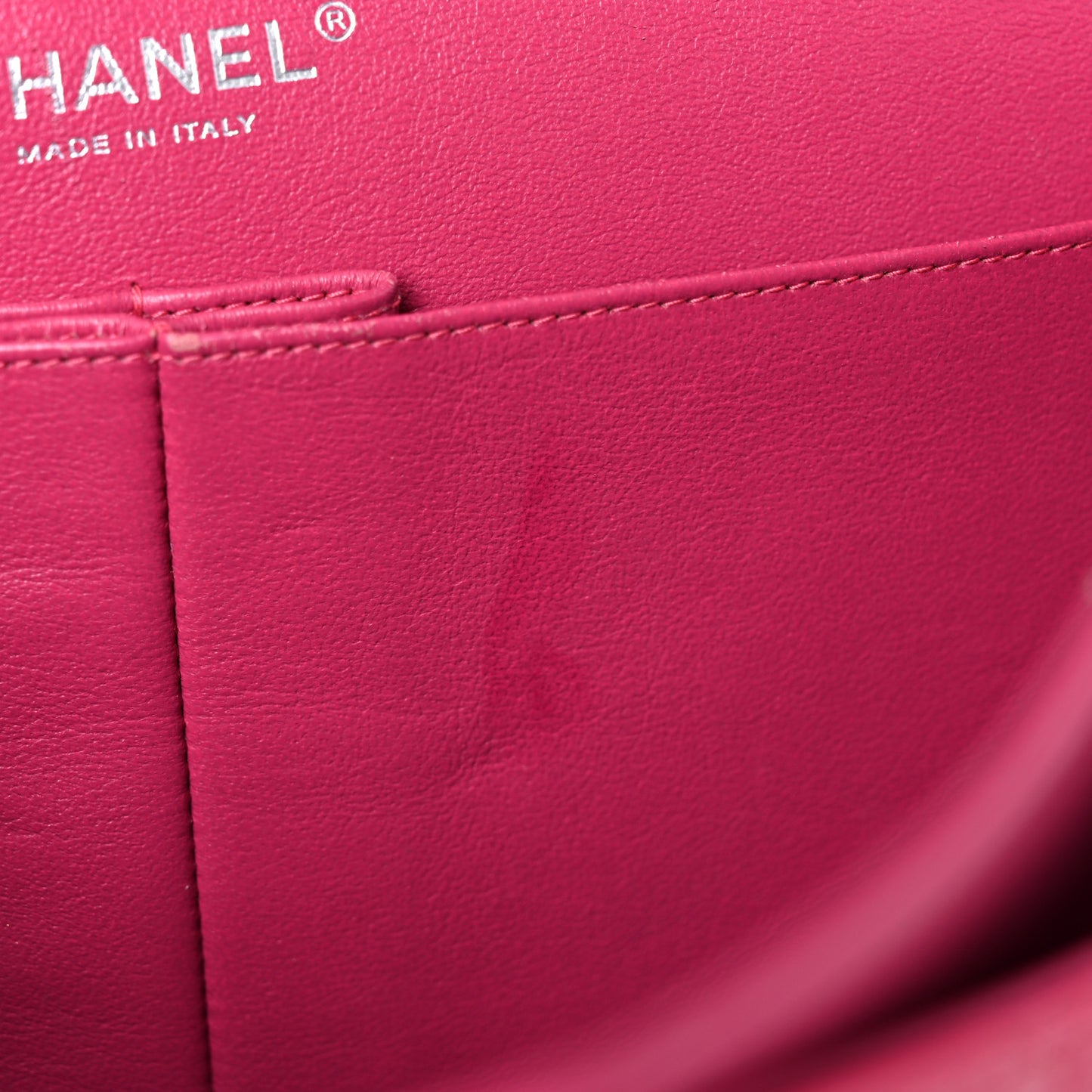 Patent Quilted Jumbo Double Flap Fuchsia