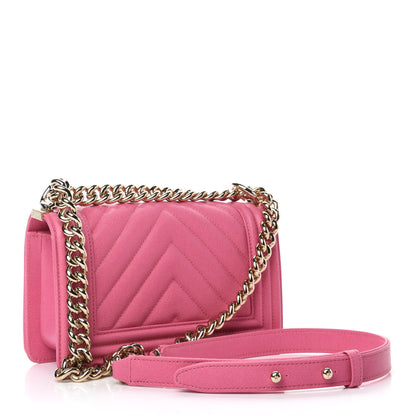 Chanel Caviar Chevron Quilted Small Boy Flap Dark Pink 4 of 12