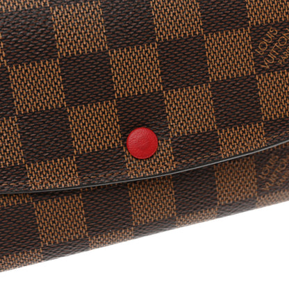 Louis Vuitton Damier Ebene Emilie Wallet Red 10 of 12