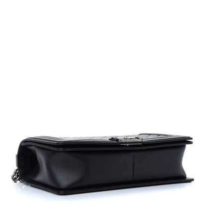 Chanel Metallic Calfskin Quilted New Medium Boy Flap Black 3 of 9