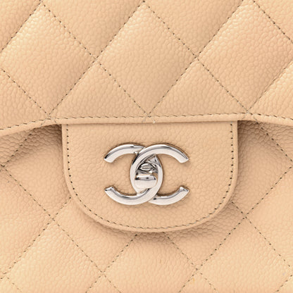 Chanel Caviar Quilted Jumbo Double Flap Beige 11 of 11