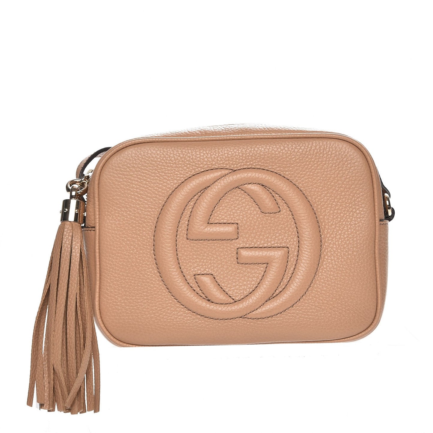 Pebbled Calfskin Small Soho Disco Bag Rose Beige