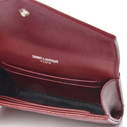 Saint Laurent Grain De Poudre Matelasse Chevron Small Monogram Envelope Wallet Palissandre 4 of 5
