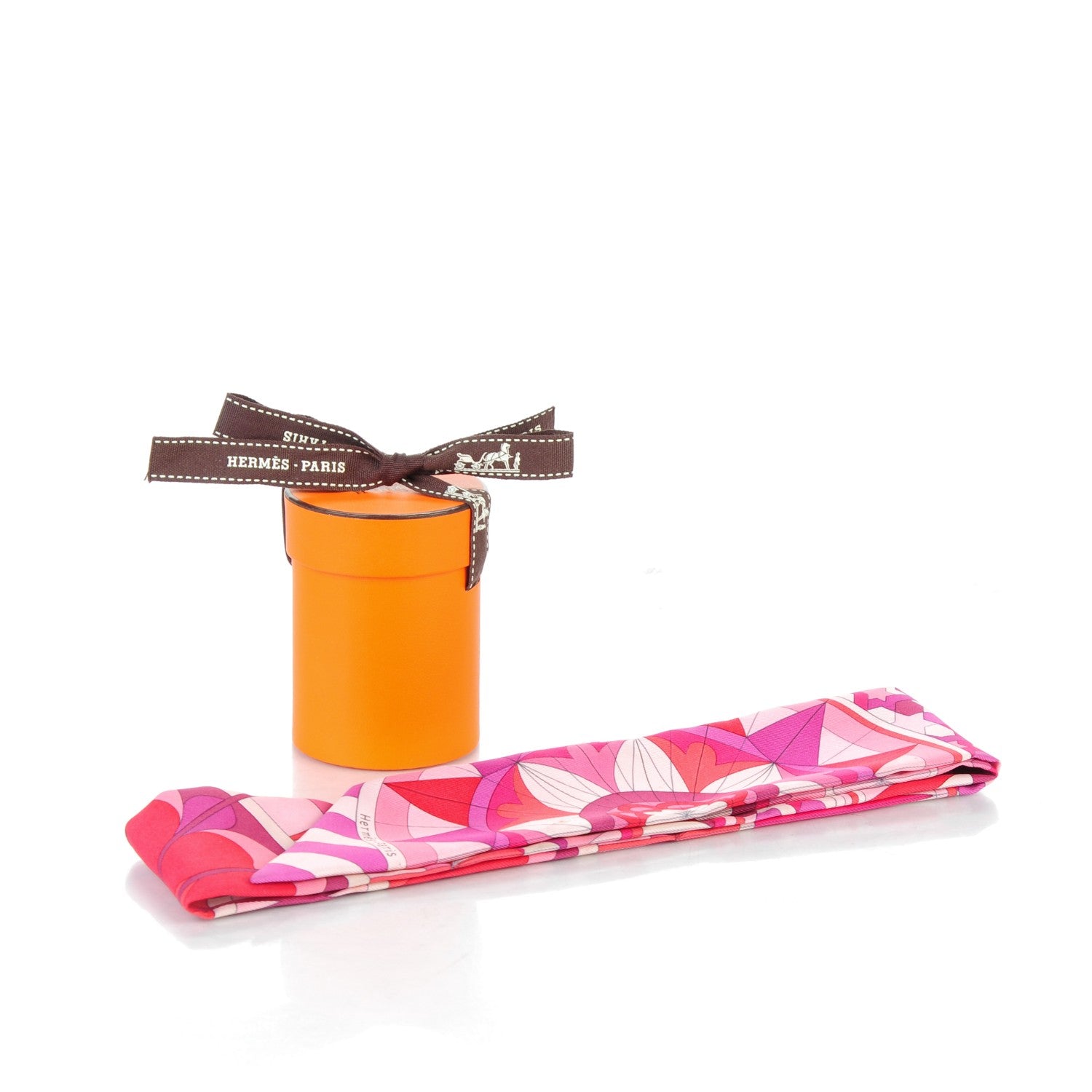 Hermes Silk Rose de Compas Twilly Fuchsia Prune Rouge 6 of 6