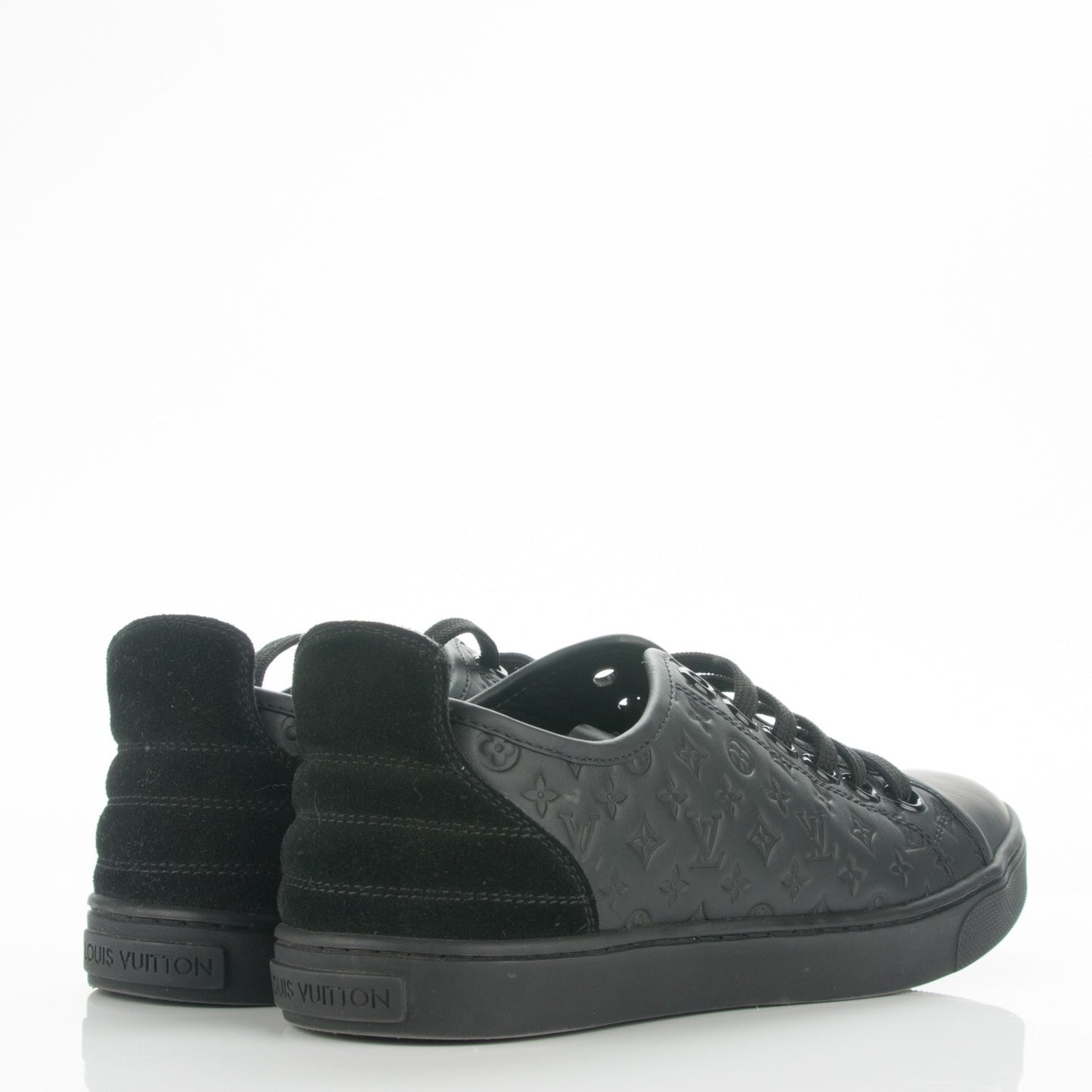 Calfskin Embossed Monogram Punchy Sneakers 35 Black