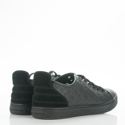 Louis Vuitton Calfskin Embossed Monogram Punchy Sneakers 35 Black 4 of 6