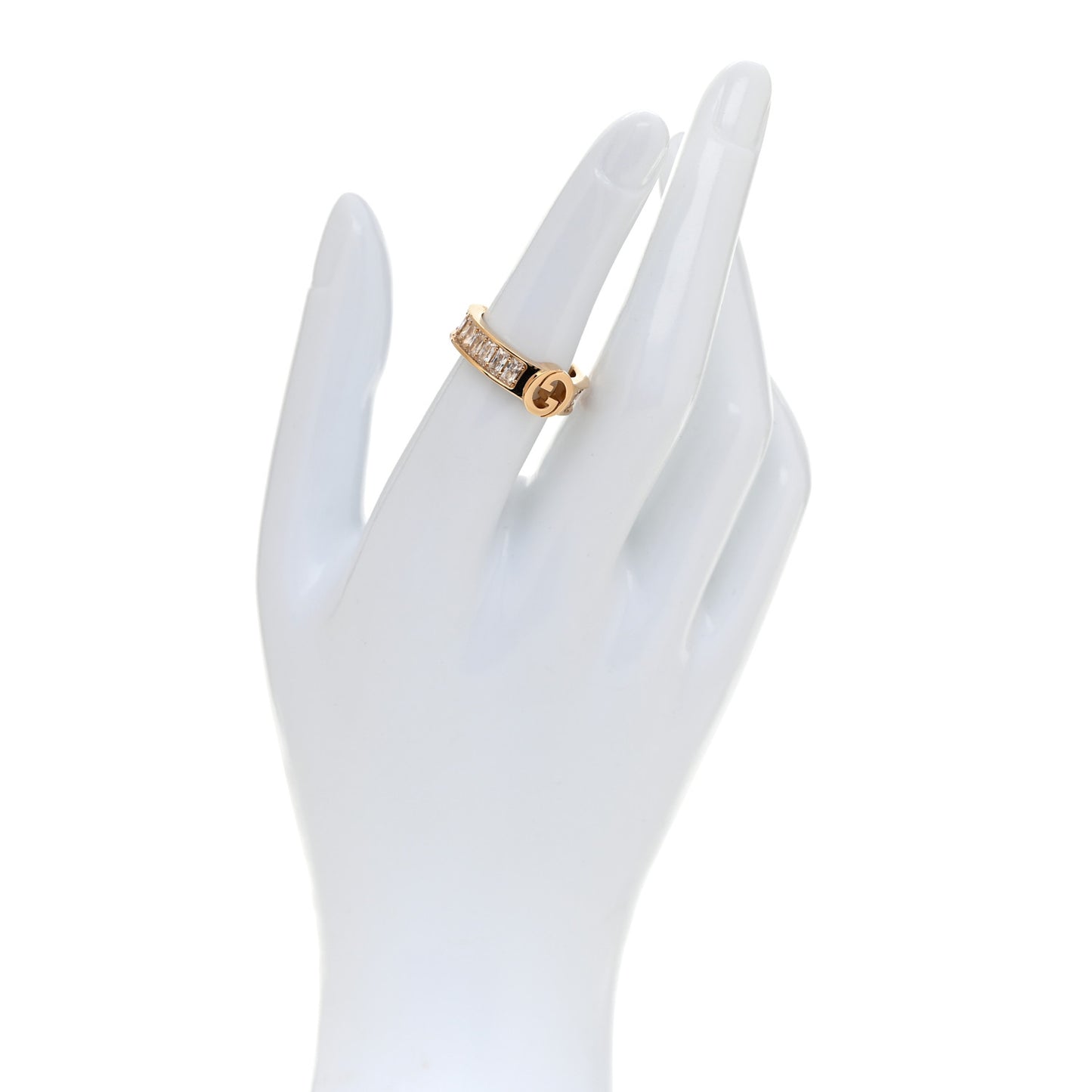 Brass Crystal Blondie Wide Ring S Light Gold