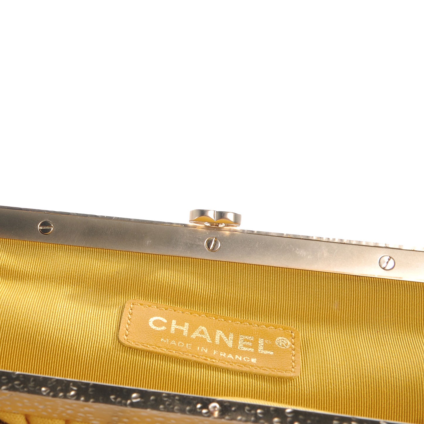 Pleated Jersey Bow Clutch Yellow