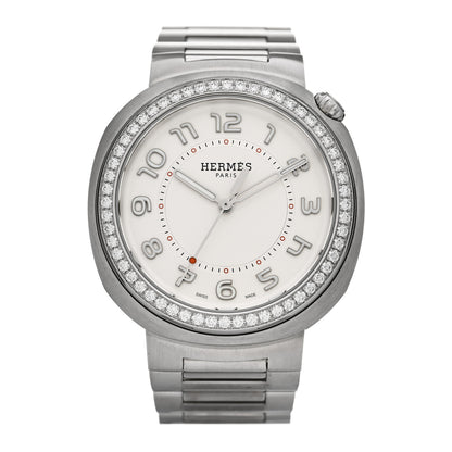 Hermes Stainless Steel Diamond Bezel 36mm Cut Automatic Watch 1 of 6
