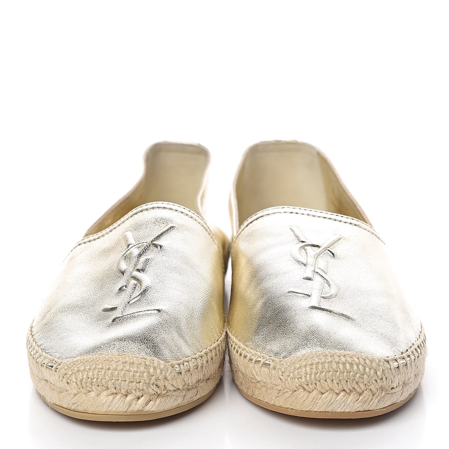 Metallic Lambskin Monogram Espadrilles 39.5 Platino