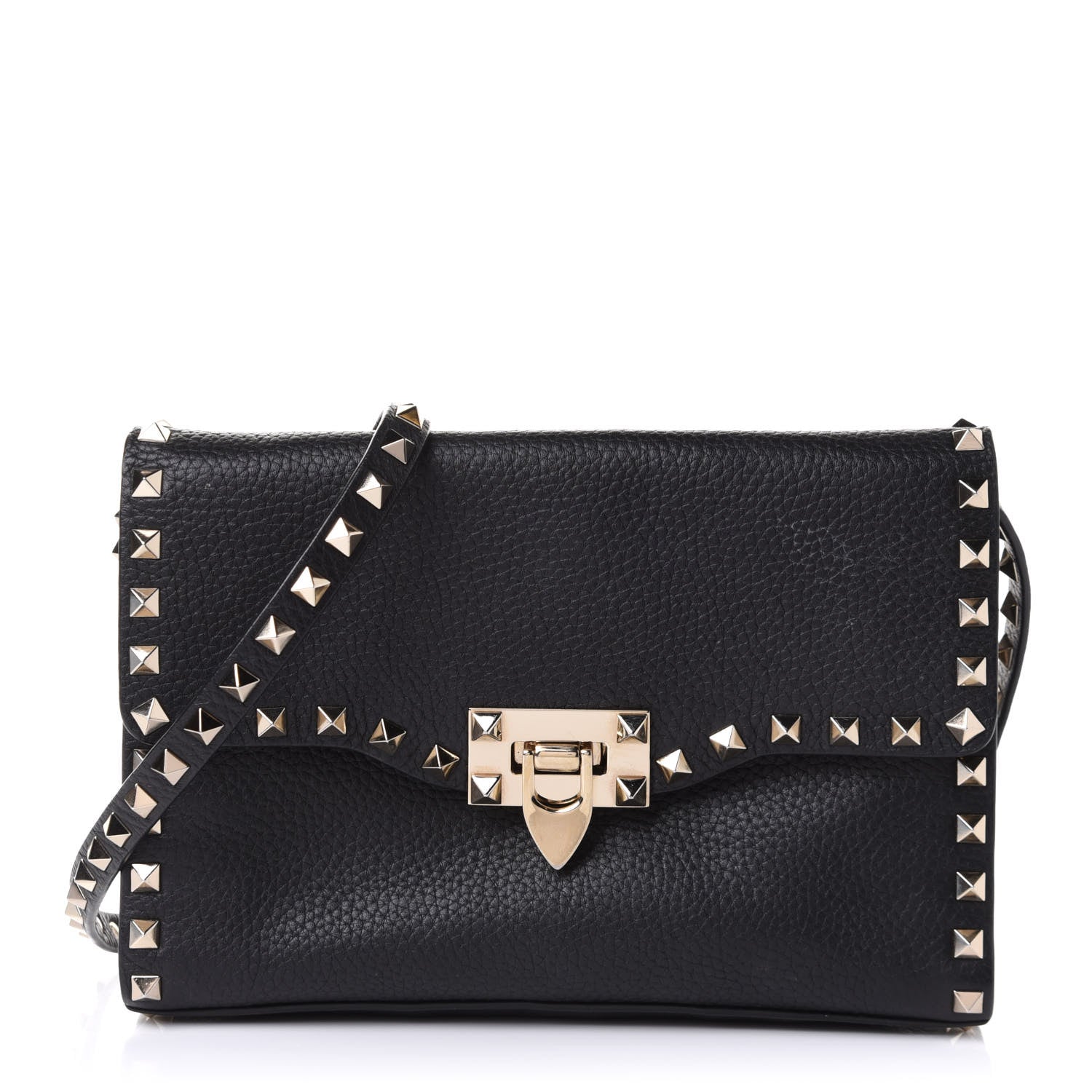 Valentino Garavani Vitello Medium Rockstud Flip Lock Crossbody Bag Black 1 of 9