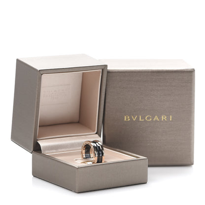 Bulgari 18K Rose Gold Black Ceramic B.Zero1 Two-Band Ring 50 5.25 8 of 8