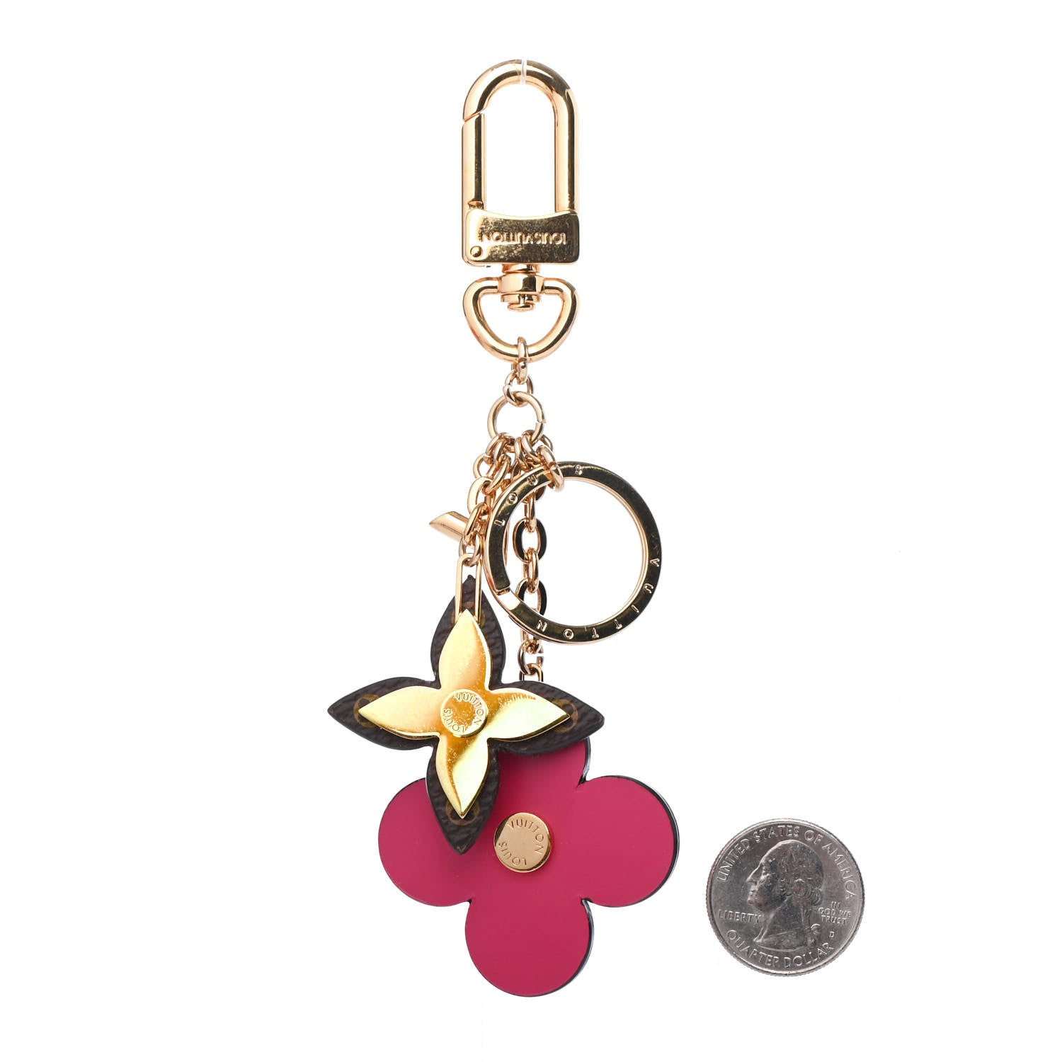 Louis Vuitton Monogram Blooming Flowers Bag Charm Key Holder Brown 2 of 4