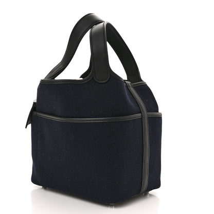 Hermes Toile Goeland Swift Cargo Picotin Lock 18 Bleu Marine 8 of 12