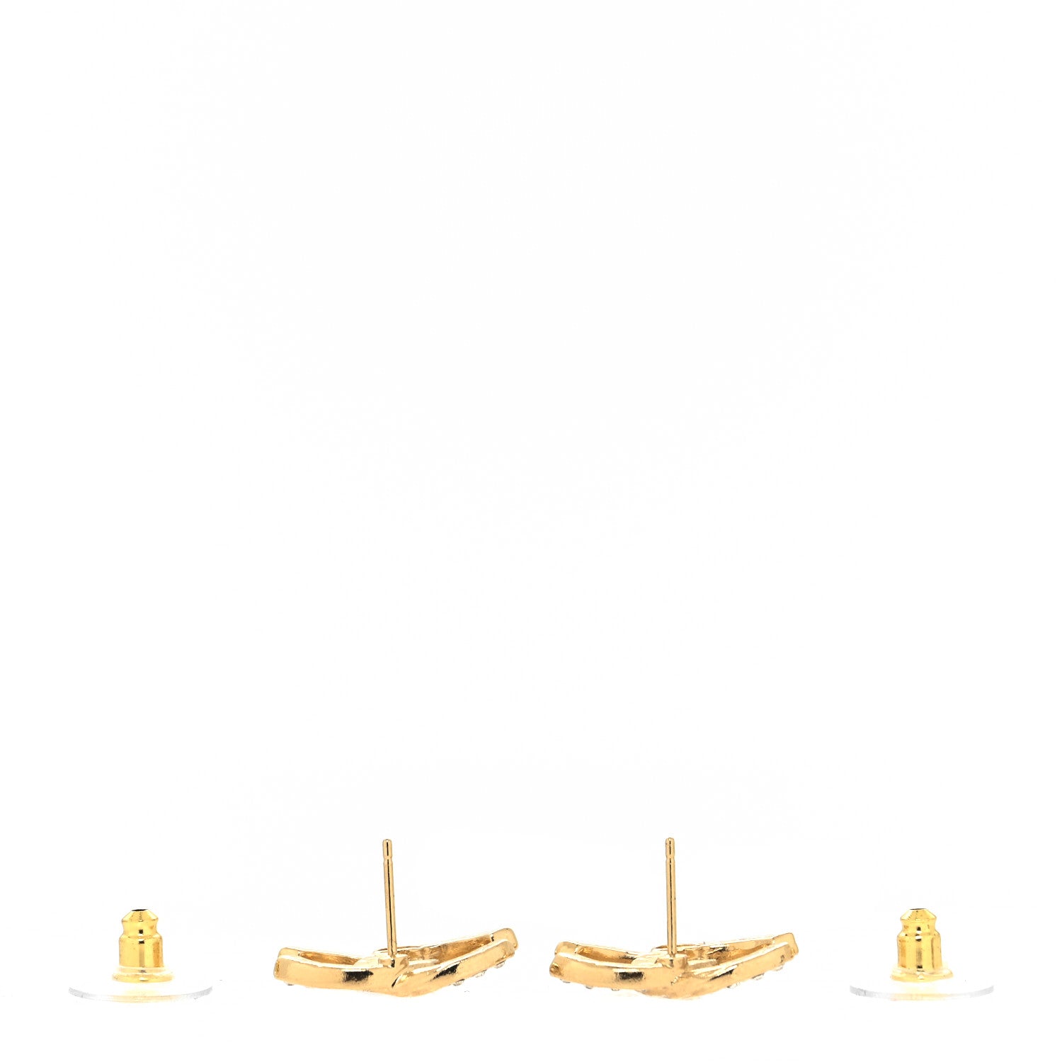 Chanel Crystal Twist CC Earrings Gold 3 of 4