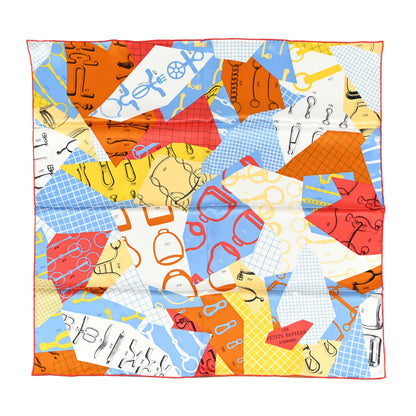 Hermes Silk Vintage Les Petits Papiers Scarf 70 Bleu Ciel Rogue 1 of 5