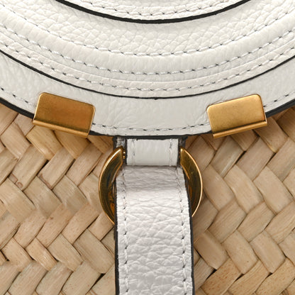 Chloe Raffia Calfskin Marcie Basket White 12 of 12