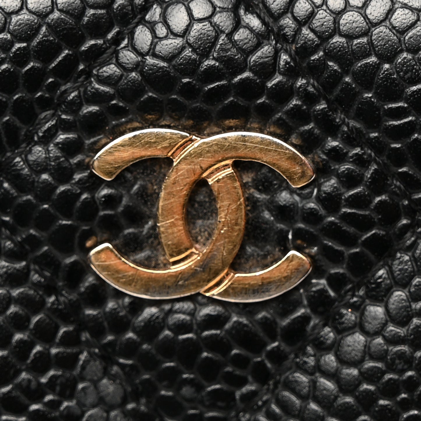 Caviar Quilted Large Gusset Zip Around Wallet Black
