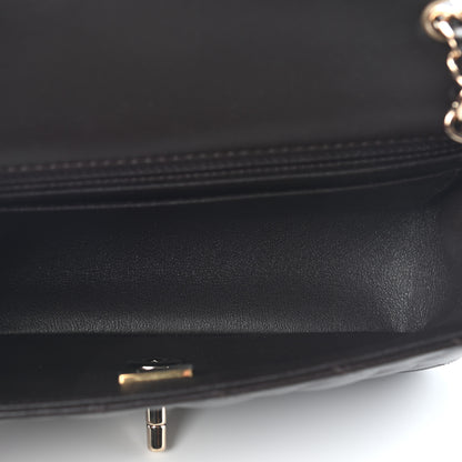 Chanel Lambskin Quilted Mini Rectangular Flap Dark Brown 5 of 9