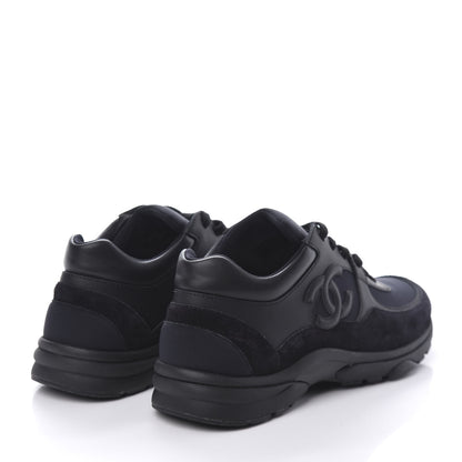 Chanel Toile Suede Calfskin CC Sneakers 39 Black 4 of 8