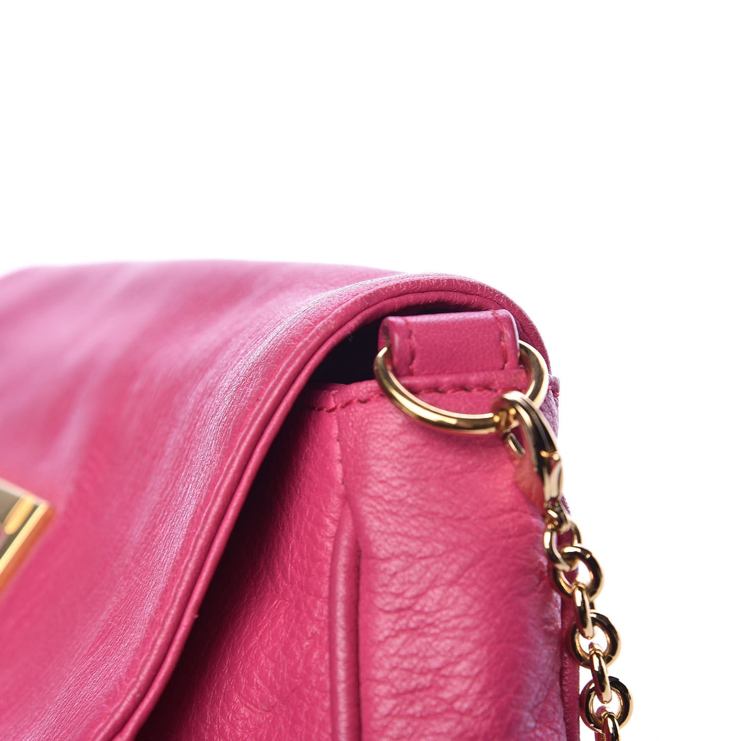 Vitello Flamingo Fendista Pouchette Crossbody Lampone