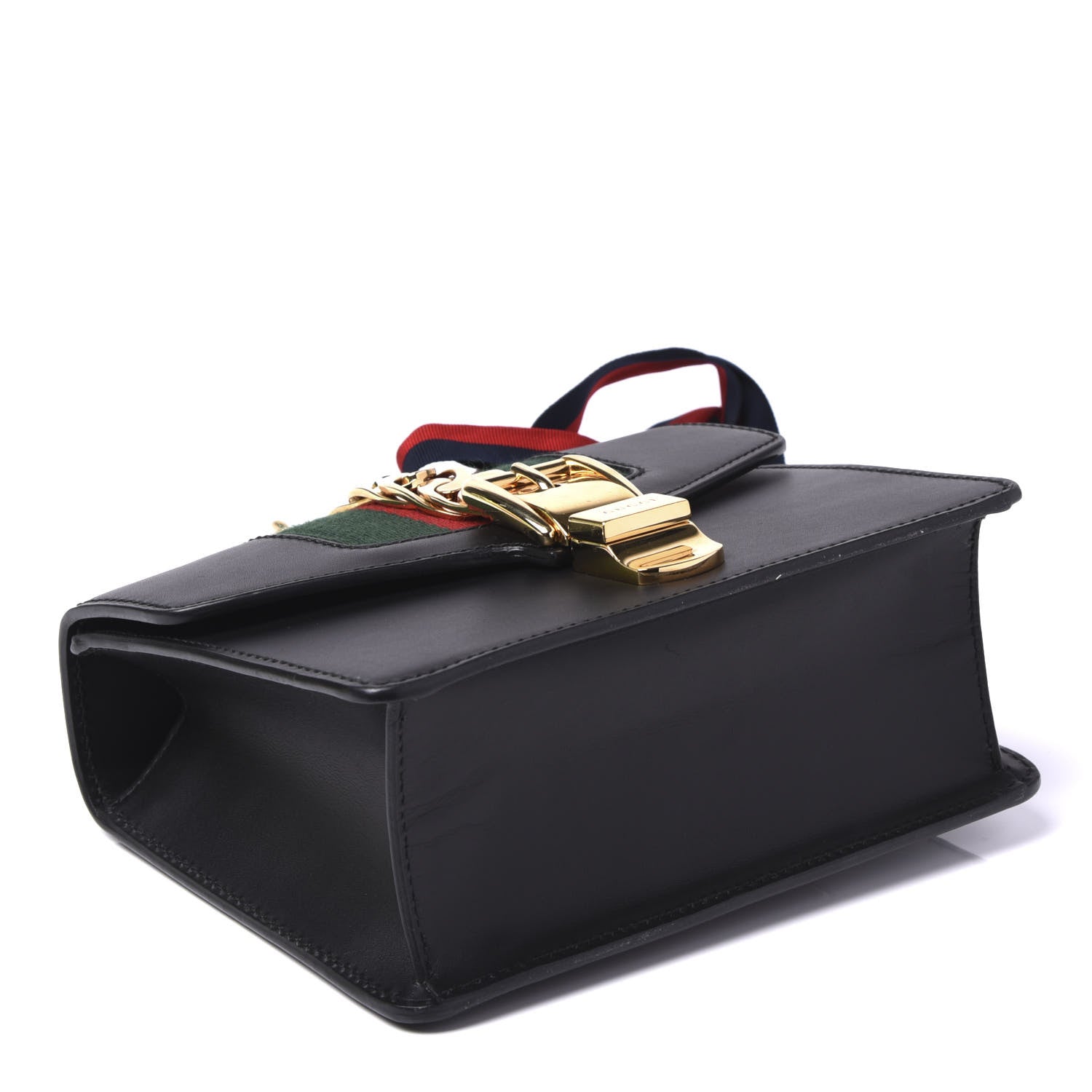 Gucci Calfskin Mini Sylvie Chain Shoulder Bag Black 3 of 9