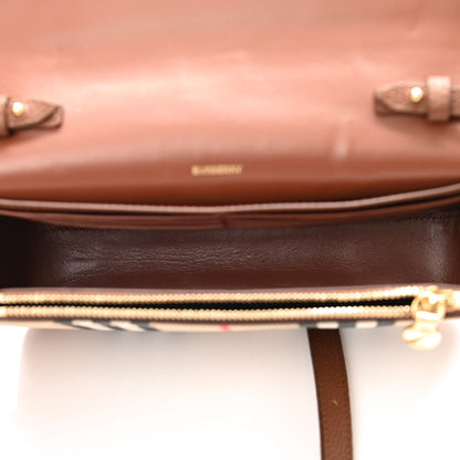 Burberry Calfskin Vintage Check New Hampshire Bag Archive Beige Tan 5 of 11