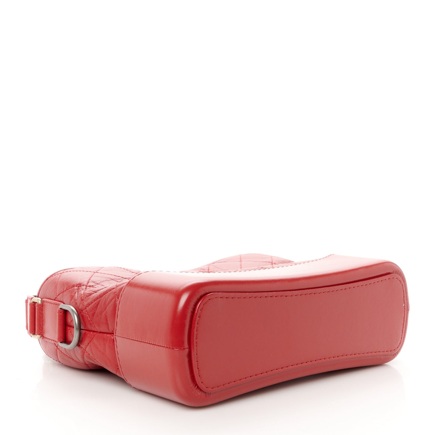 Aged Calfskin Quilted Medium Gabrielle Logo Hobo Red