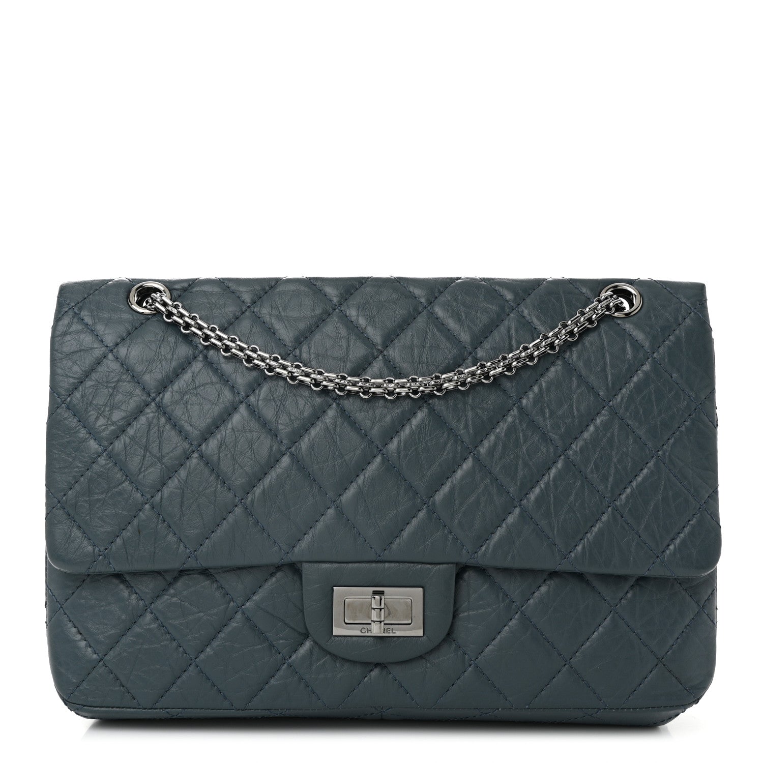 Chanel Aged Calfskin Quilted 2.55 Reissue 226 Flap Dark Blue 1 of 12
