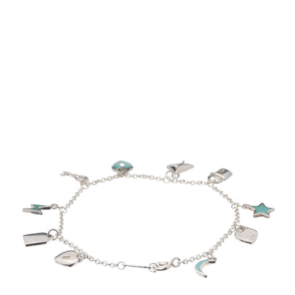 Tiffany Sterling Silver Enamel Love Notes Charm Bracelet Blue 3 of 6