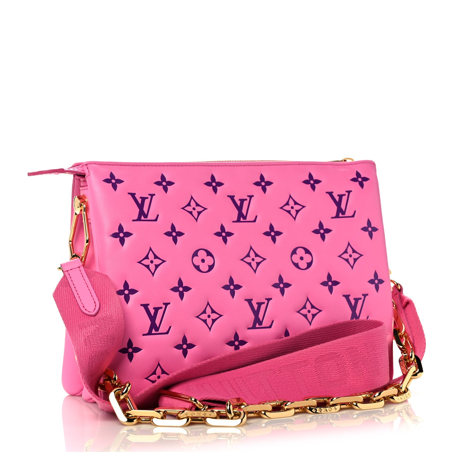 Louis Vuitton Lambskin Embossed Monogram Vuittamins Coussin PM Rose Violet 3 of 8