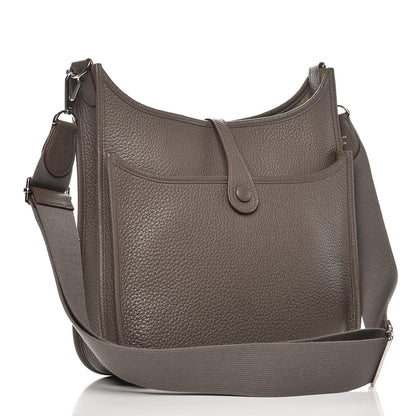 Hermes Taurillon Clemence Evelyne III PM Etain 3 of 9