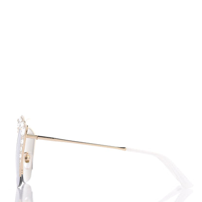 Gucci Metal Crystal Cat Eye Sunglasses GG00114S Gold 3 of 8
