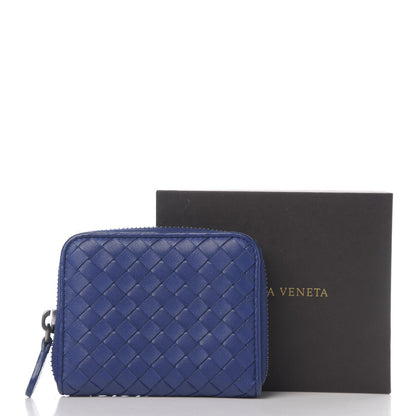 Bottega Veneta Nappa Intrecciato Zip Around Coin Purse Cobalt 6 of 6