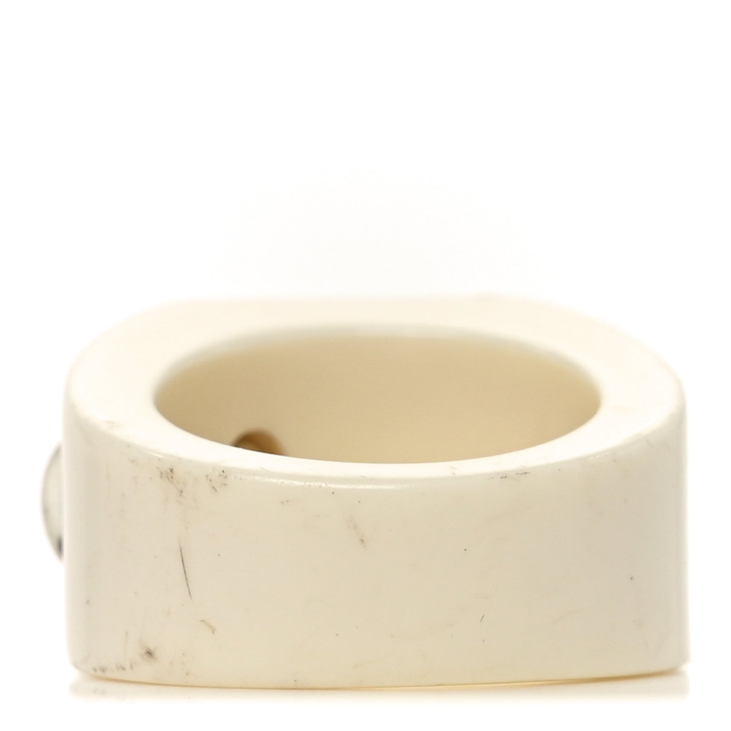 Glitter Resin CC Ring 53 6.5 White