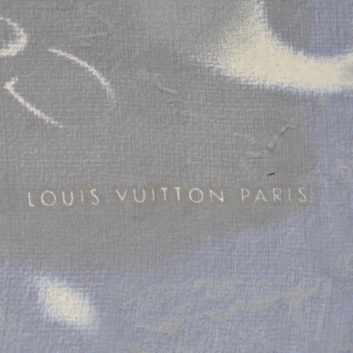 Louis Vuitton Silk Floral Scarf Blue 3 of 5