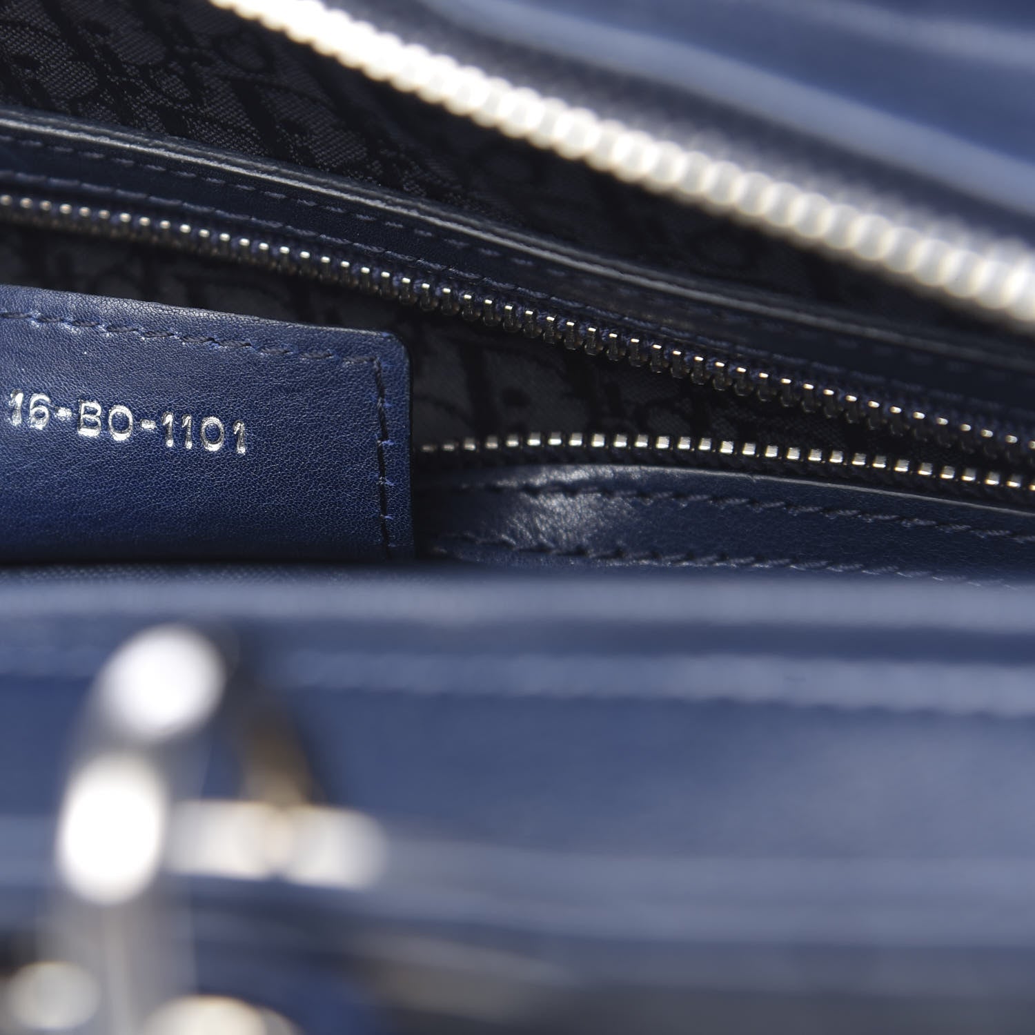 Christian Dior Lambskin Cannage Large Lady Dior Navy Blue 7 of 11