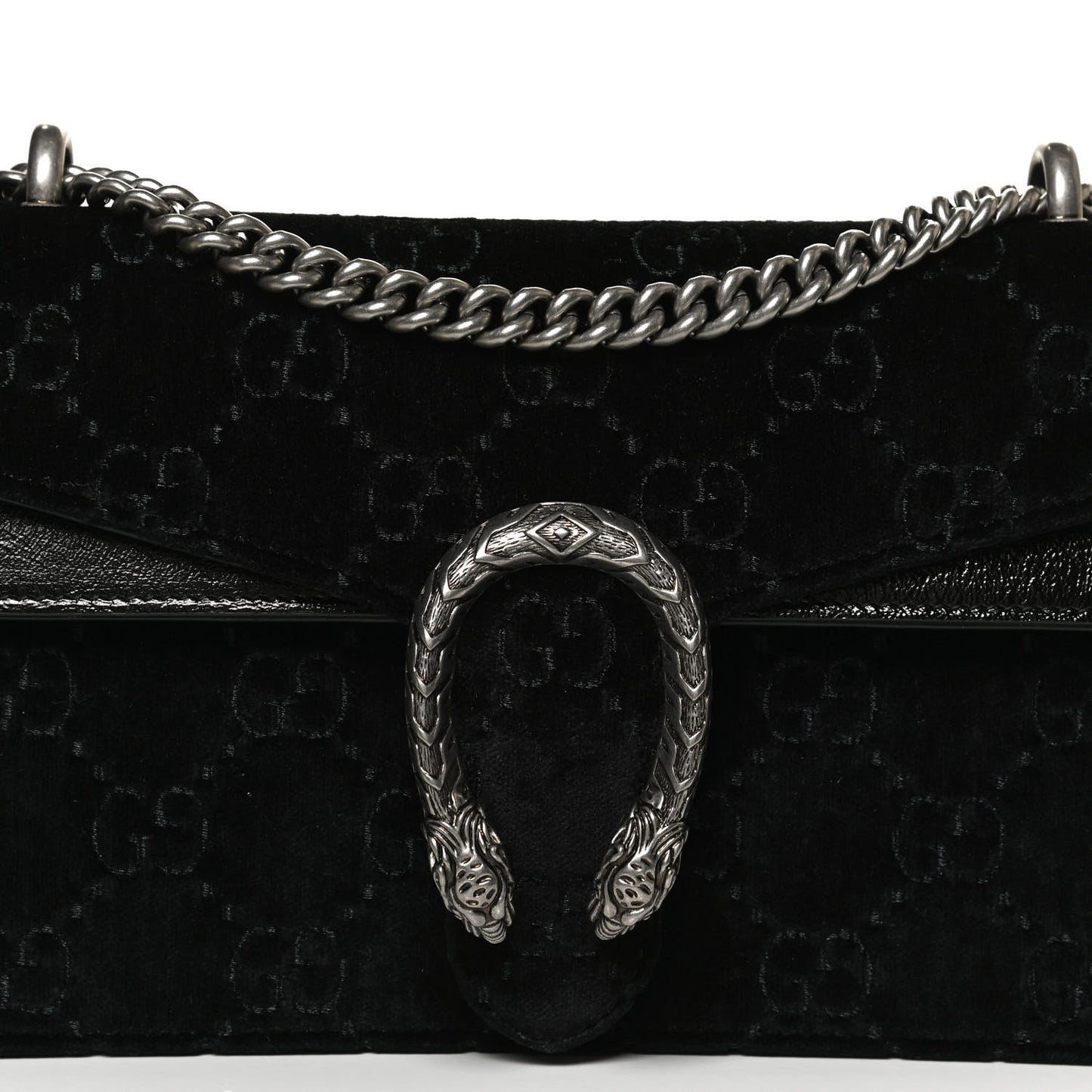 Velvet GG Monogram Small Dionysus Shoulder Bag Black