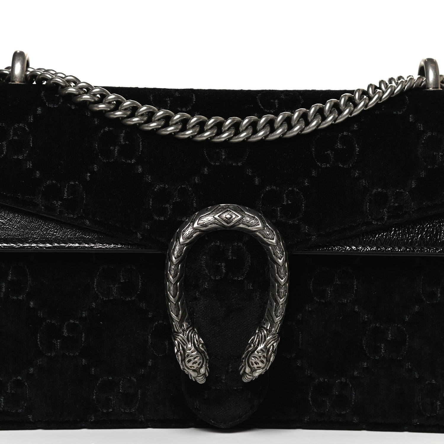 Gucci Velvet GG Monogram Small Dionysus Shoulder Bag Black 9 of 11